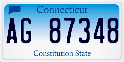 CT license plate AG87348