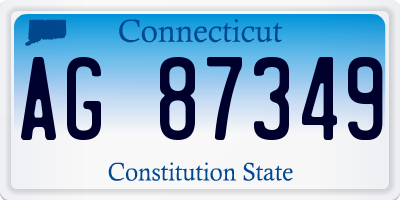 CT license plate AG87349