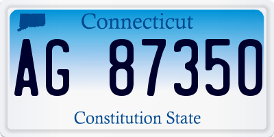 CT license plate AG87350