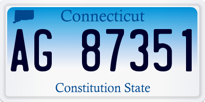 CT license plate AG87351