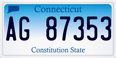 CT license plate AG87353