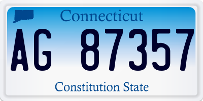 CT license plate AG87357
