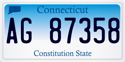 CT license plate AG87358