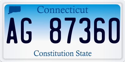 CT license plate AG87360