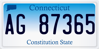 CT license plate AG87365