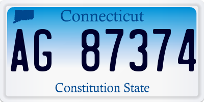 CT license plate AG87374