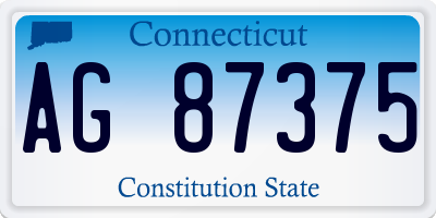 CT license plate AG87375