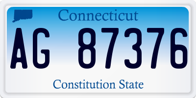 CT license plate AG87376