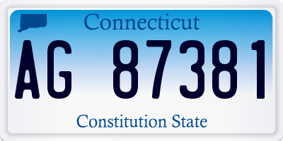 CT license plate AG87381