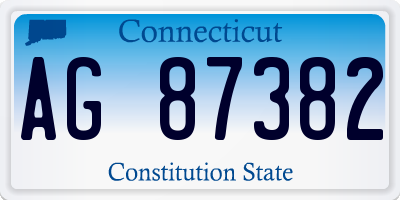 CT license plate AG87382