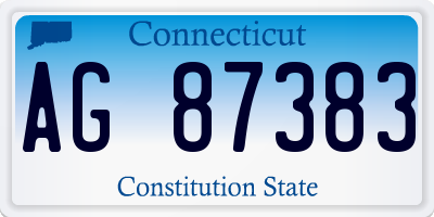 CT license plate AG87383