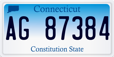 CT license plate AG87384