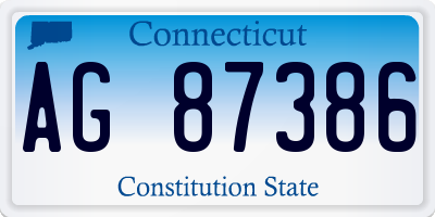 CT license plate AG87386