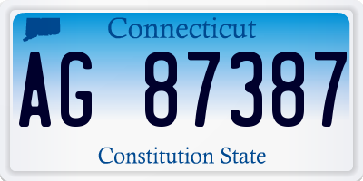CT license plate AG87387