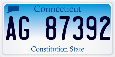 CT license plate AG87392