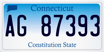 CT license plate AG87393