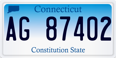 CT license plate AG87402