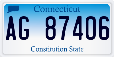 CT license plate AG87406