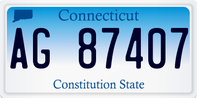 CT license plate AG87407
