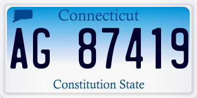 CT license plate AG87419