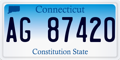 CT license plate AG87420
