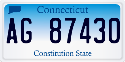 CT license plate AG87430