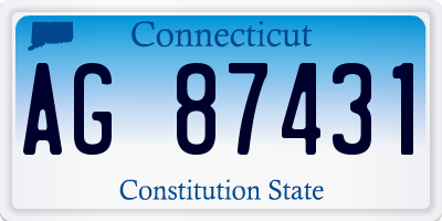 CT license plate AG87431