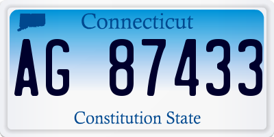 CT license plate AG87433