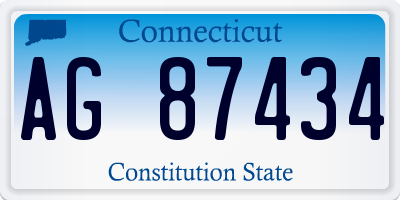 CT license plate AG87434