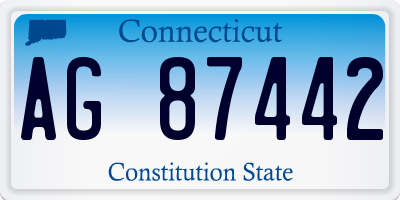 CT license plate AG87442
