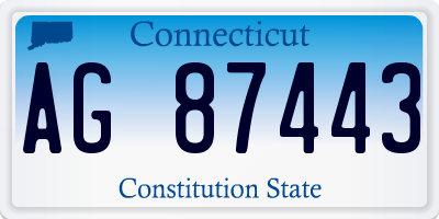 CT license plate AG87443