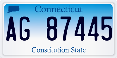 CT license plate AG87445