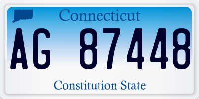 CT license plate AG87448
