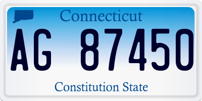 CT license plate AG87450