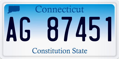 CT license plate AG87451