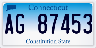 CT license plate AG87453