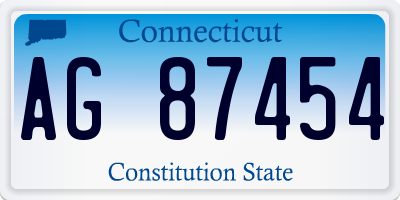 CT license plate AG87454