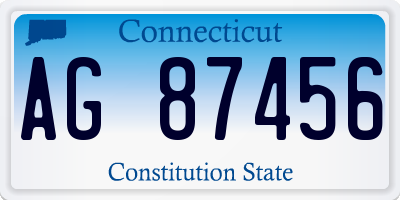 CT license plate AG87456