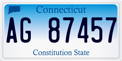 CT license plate AG87457