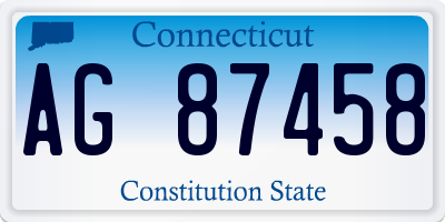 CT license plate AG87458