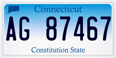 CT license plate AG87467