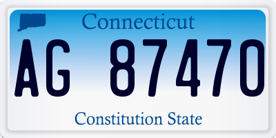 CT license plate AG87470