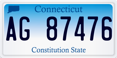 CT license plate AG87476