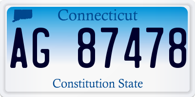 CT license plate AG87478