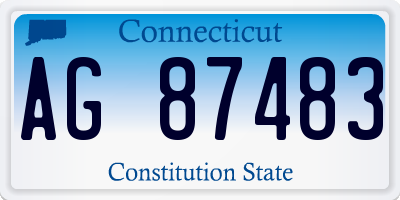 CT license plate AG87483