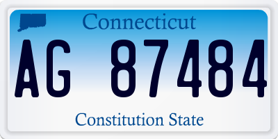 CT license plate AG87484