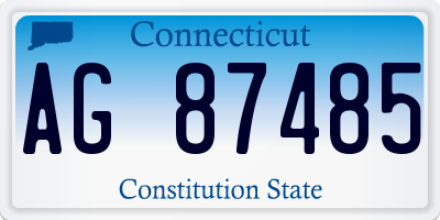 CT license plate AG87485