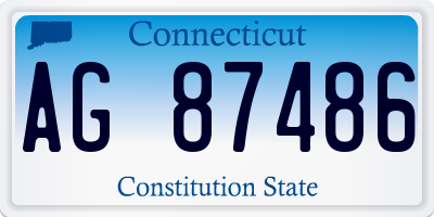 CT license plate AG87486