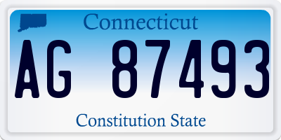 CT license plate AG87493