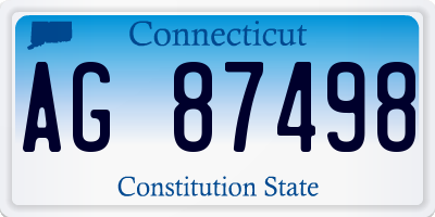 CT license plate AG87498